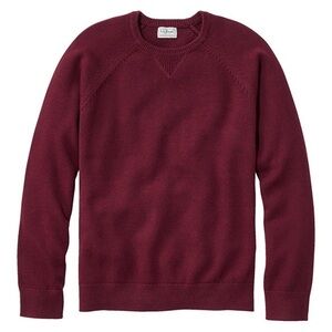 L.L. Bean Men's Wicked Soft Cotton Cashmere Burgundy Crewneck Sweater - Size XXL